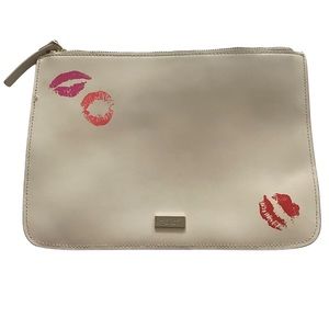 Kate Spade New York Lipstick Kiss Bonjour Monsieur Leather Clutch Pouch Purse